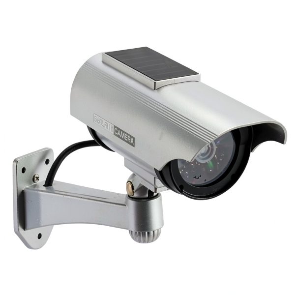 SPT Solar Decoy Security Camera Outdoor Indoor LED Silver-0