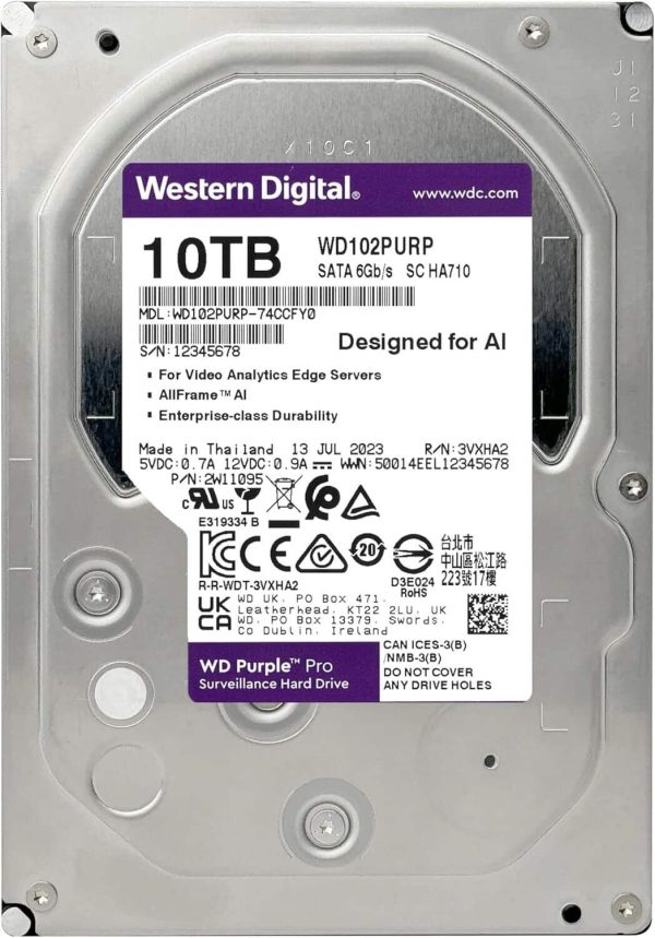 WD Purple Pro 10TB Hard Drive Internal Surveillance Storage-2
