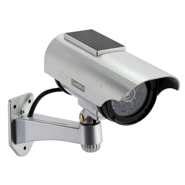 SPT Solar Decoy Security Camera Indoor Outdoor LED Silver-0