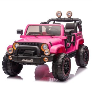 Pink Electric Car Kids Ride On Toy High Low Speed Modes-0