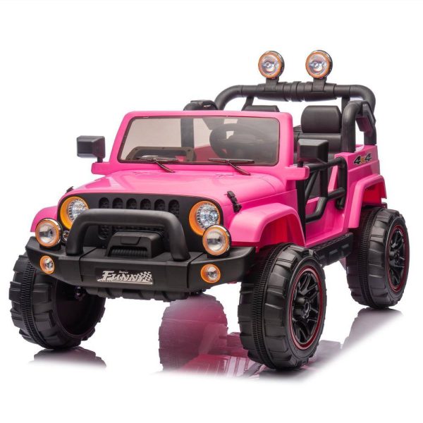 Pink Electric Car Kids Ride On Toy High Low Speed Modes-0