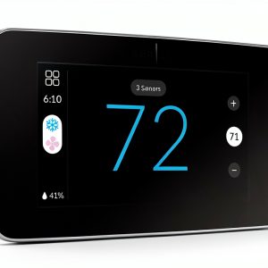 Sensi Touch 2 Smart Thermostat Wi-Fi Alexa Black White-0