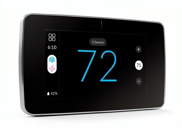 Sensi Touch 2 Smart Thermostat Wi-Fi Alexa Black White-0