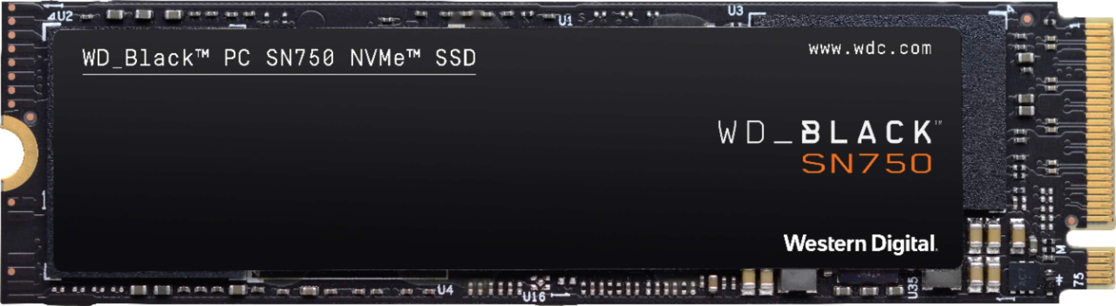 WD BLACK SN750 SSD installed in a gaming PC motherboard