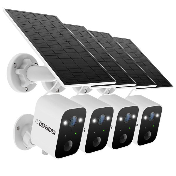Defender Solar Powered 4K AI Wireless Security Camera 4 Pack-0