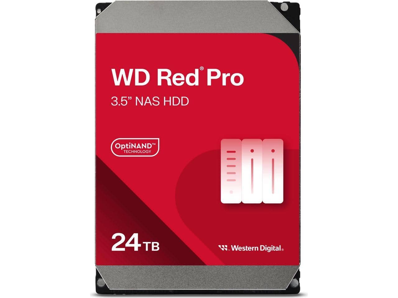 Western Digital Red Pro hard drive installed in a NAS enclosure