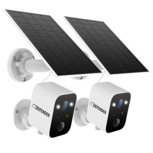 Defender Solar 4K AI Wireless Security Camera 2 Pack White-0