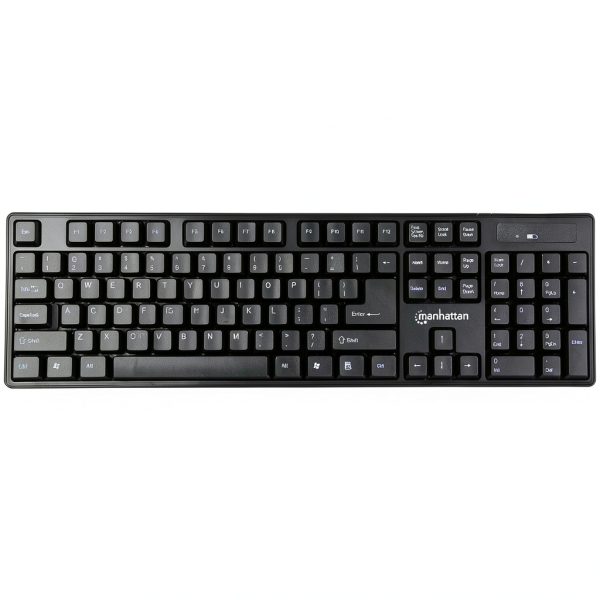 Manhattan Wireless Keyboard Mouse Set Black Ergonomic Design-2