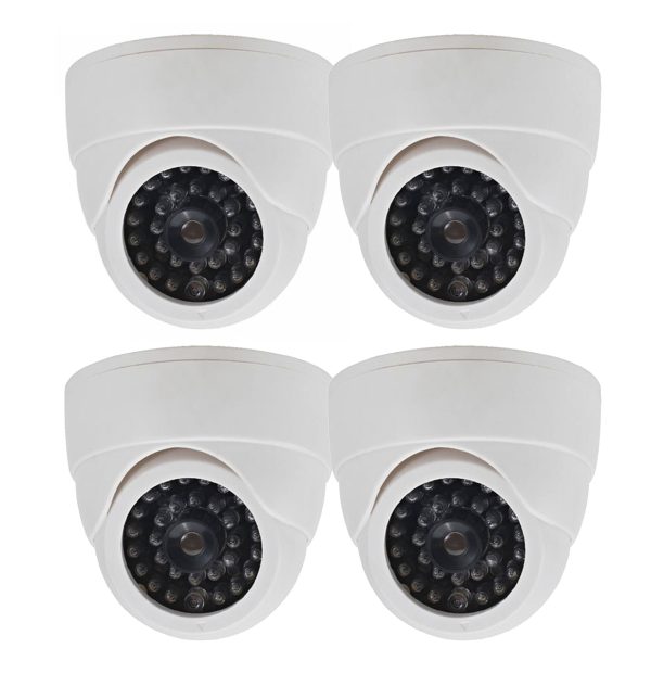 SPT Fake Security Camera with LED Light 4 Pack White-1