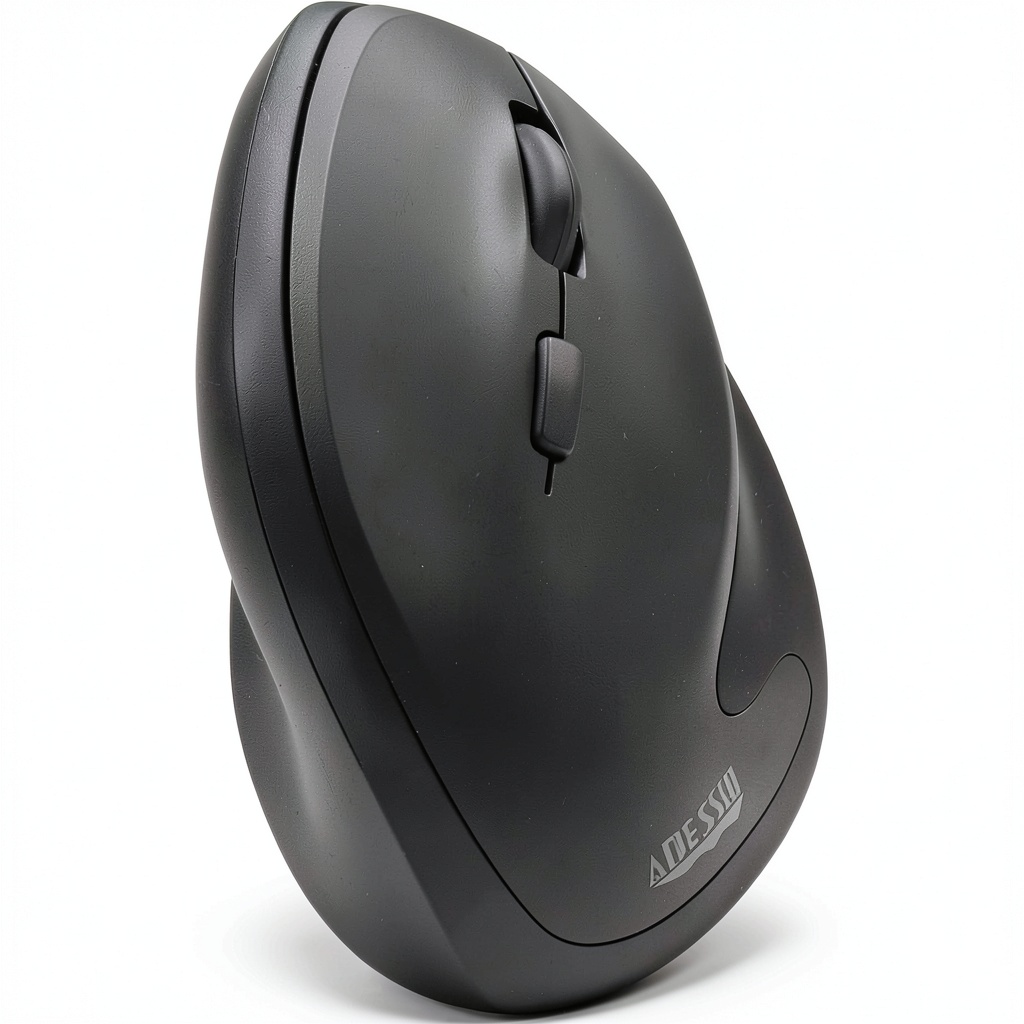 Adesso vertical mouse in use on a desk showing ergonomic grip