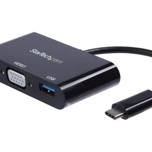 StarTech USB C VGA Multiport Adapter PD USB A Port-0