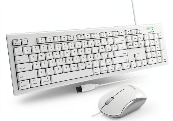 Macally USB Wired Mac Keyboard and Mouse Combo Ergonomic-0
