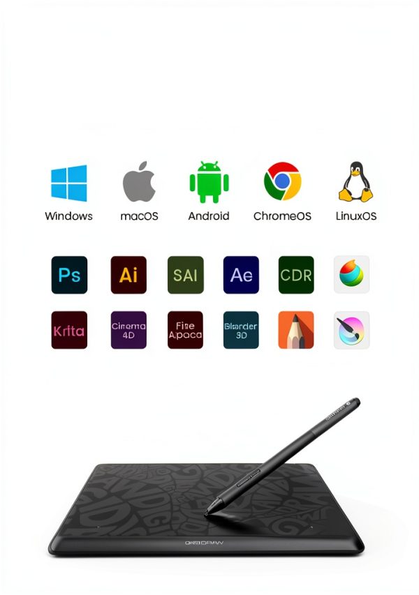 DigiDraw T410 Drawing Tablet 6.3 Inch Battery Free Pen-9