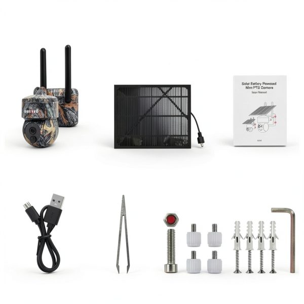 Cluzine 4G Solar Hunting Camera 4MP PTZ Outdoor Wildlife-4