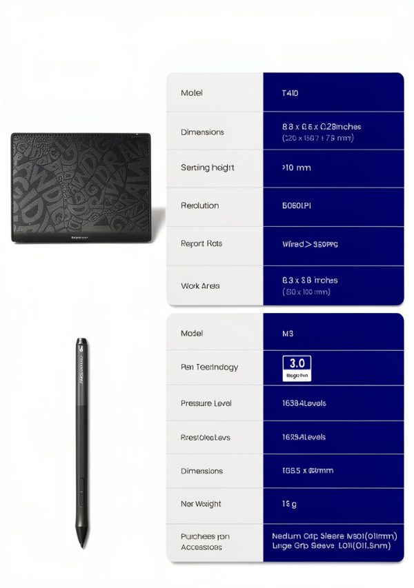 DigiDraw T410 Drawing Tablet 6.3 Inch Battery Free Pen-4