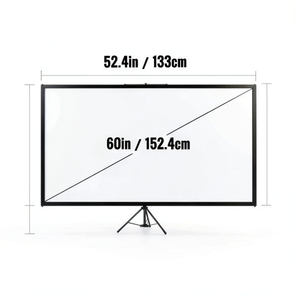 VEVOR Tripod Projector Screen 60 Inch 4K HD Stand-6