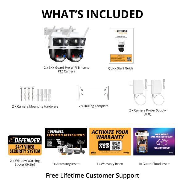 Defender AI 3K Guard Tri Lens PTZ Security Camera 2 Pack-10