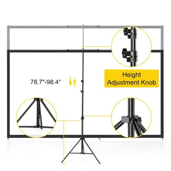 VEVOR Tripod Projector Screen 60 Inch 4K HD Stand-3
