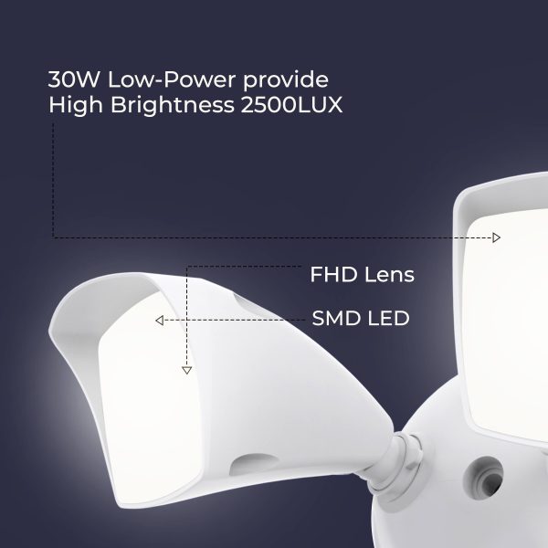 Eco4Life 2K HD WiFi Floodlight Camera Outdoor Security 2500-2