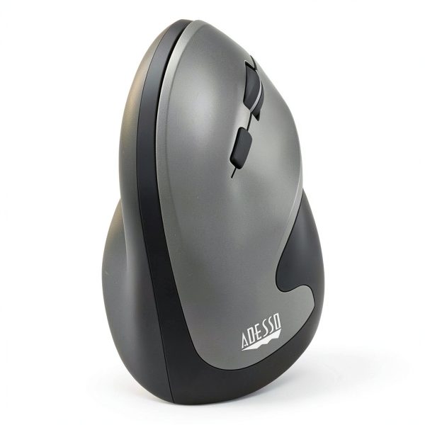Adesso Wireless Vertical Ergonomic Mouse Antimicrobial Gray-1