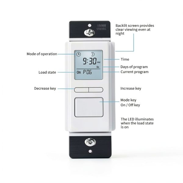 Honeywell Timer Switch Sunrise Sunset White Backlit Display-5