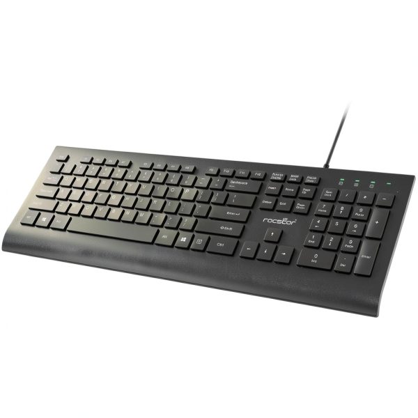 Rocstor K10 USB Wired Keyboard 104 Key Full Size Office-1