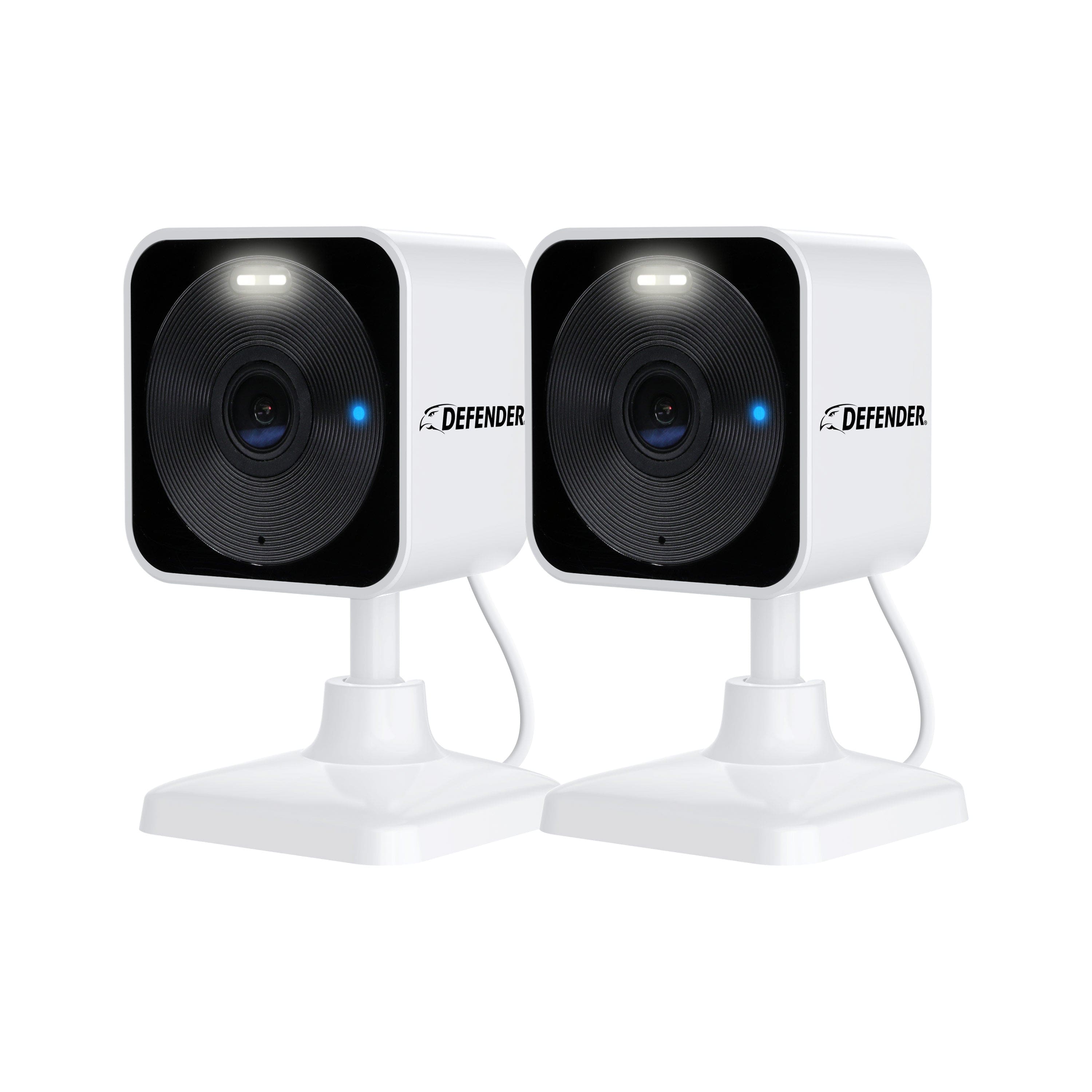 Defender GO 2K security camera installed outdoors with clear video feed