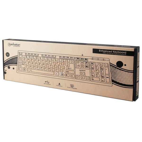 Manhattan Enhanced USB Keyboard Ergonomic Design Quiet Keys-2