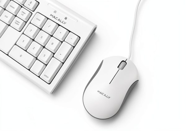 Macally USB Wired Mac Keyboard and Mouse Combo Ergonomic-4