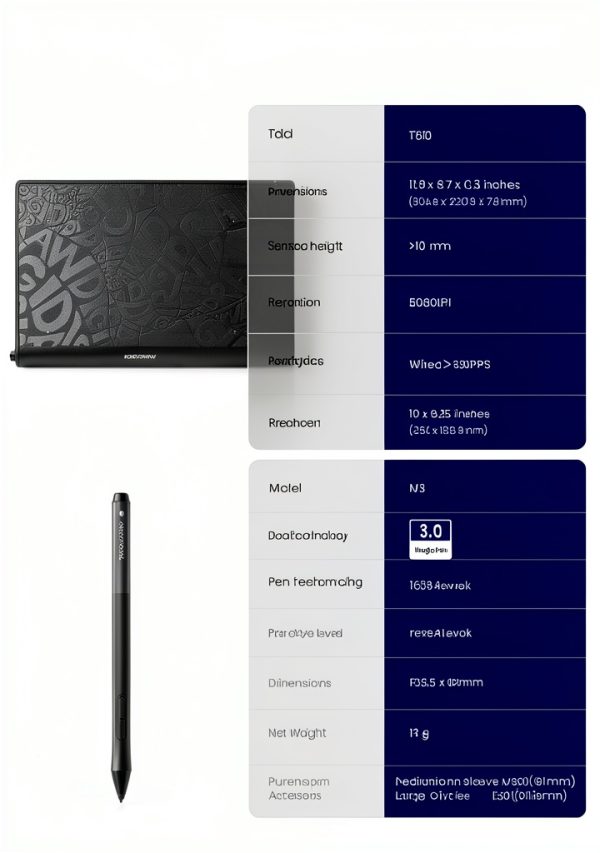 DigiDraw T610 Drawing Tablet 10x6 Paper Like Graphics Tablet-1