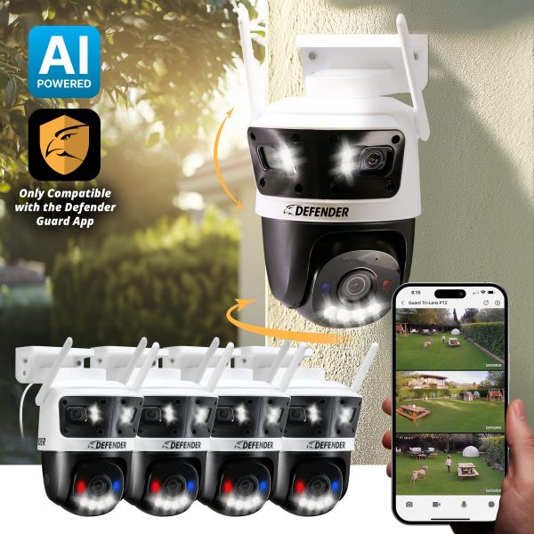 Defender AI 3K+ Guard Tri Lens PTZ WIFI Security Camera 4-1