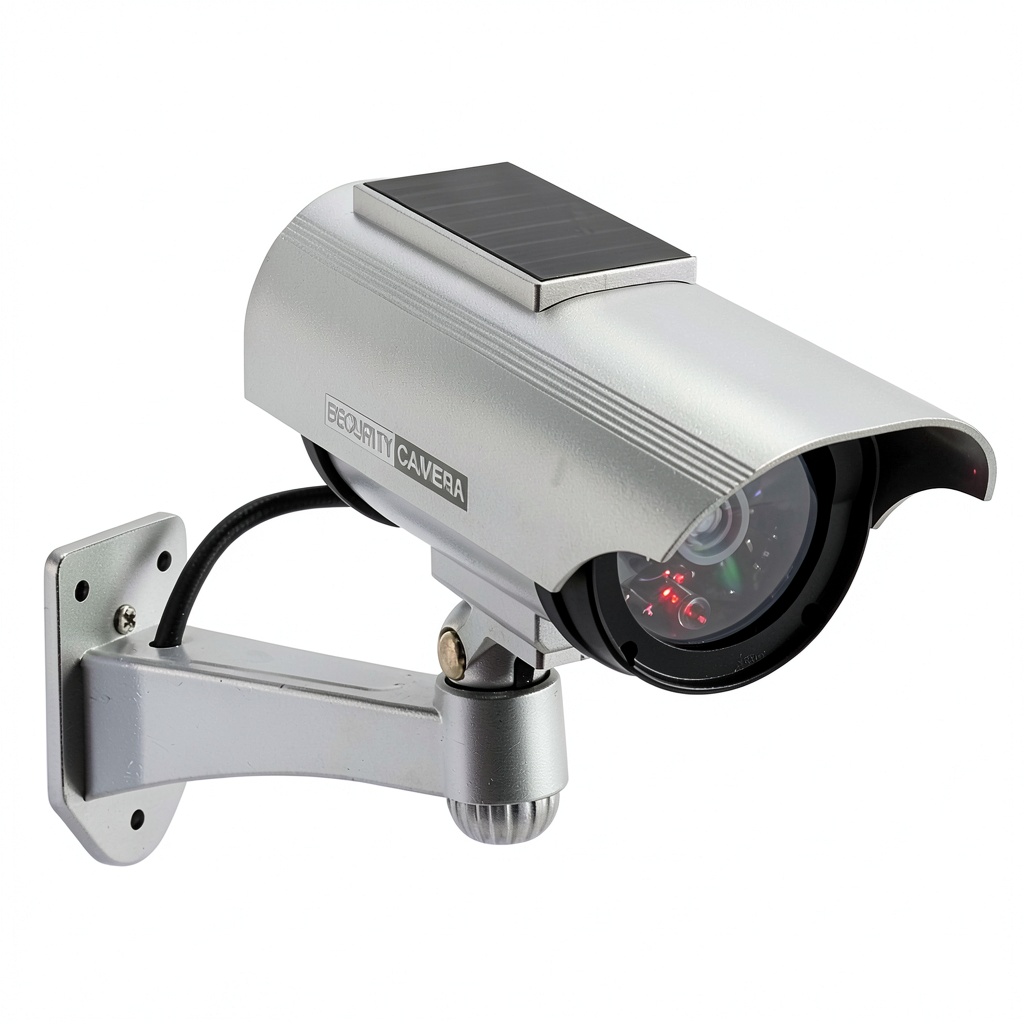 SPT Solar Decoy Security Camera mounted on an exterior wall