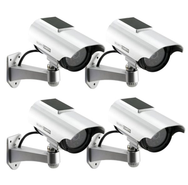 SPT Solar Decoy Security Camera Indoor Outdoor LED Silver-1