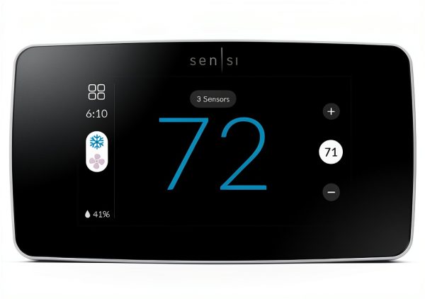 Sensi Touch 2 Smart Thermostat Wi-Fi Alexa Black White-1